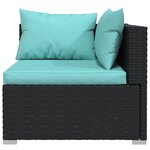 Salon de jardin meuble d'extérieur ensemble de mobilier 8 pièces avec coussins résine tressée noir 02_0017749