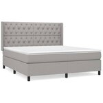 vidaXL Sommier à lattes de lit avec matelas Gris clair 160x200cm Tissu
