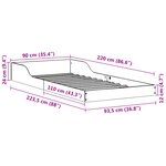 vidaXL Cadre de lit Marron cire 90 x 220 cm Bois massif en pin