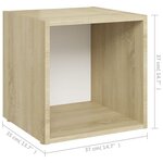 Vidaxl meuble tv blanc et chêne sonoma 37x35x37 cm aggloméré