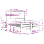 vidaXL Cadre de lit sans matelas blanc 140x200 cm bois de pin massif