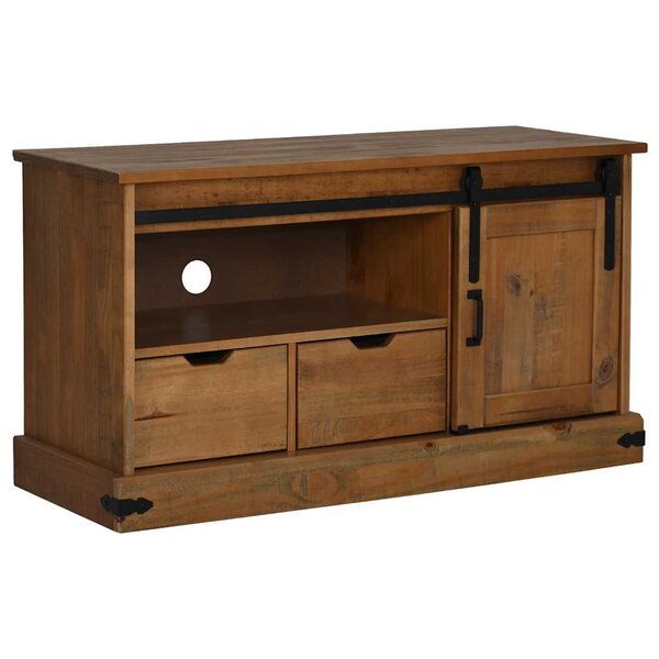 vidaXL Meuble TV HALDEN avec porte coulissante 110x40x60cm bois massif
