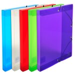 Boite De Classement Exabox En Polypropylène - Dos 25mm - Crystal Colours - A4 - Couleurs Assorties - Exacompta