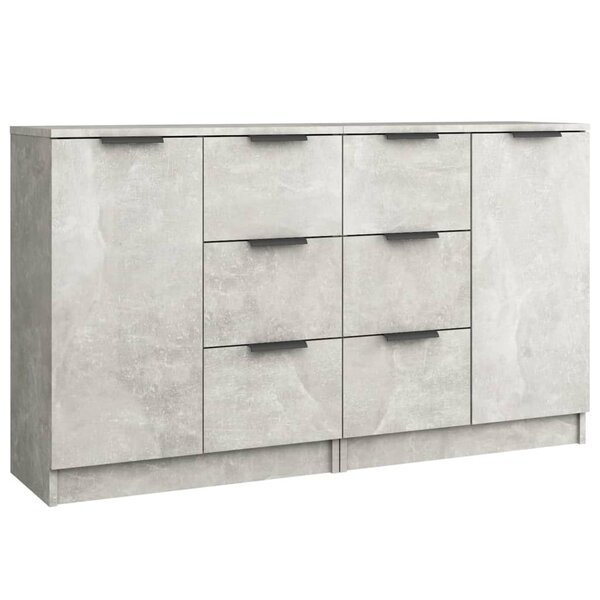 vidaXL Buffets 2 Pièces Gris béton 60x30x70 cm Bois d'ingénierie