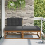 vidaXL Unité de canapé sectionnel avec coussin 2 Pièce Naturel