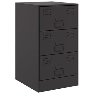 vidaXL Table de chevet noir 34 5x39x62 cm acier