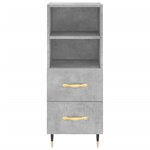 vidaXL Buffet Gris béton 34 5x34x90 cm Bois d'ingénierie