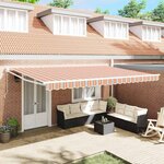 vidaXL Auvent Rétractable Multicolore 500 × 300 cm Tissu et Métal
