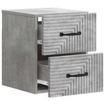 vidaXL Cabinet de chevet mural Gris béton 34 5 x 33 x 40 cm