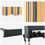 vidaXL Auvent rétractable automatique multicolore rayé 300x250 cm
