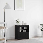 vidaXL Buffet Noir 60.5 x 37 x 67 cm Bois d'ingénierie