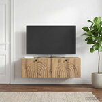 vidaXL Meuble TV mural 98 x 31 x 30 cm Chêne artisanal