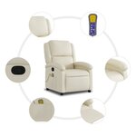 vidaXL Fauteuil inclinable de massage Crème Similicuir