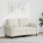 vidaXL Canapé à 2 places Crème 120 cm Velours