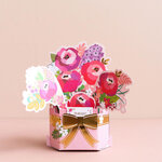 Carte pop up 3d - bouquet de pivoines - draeger paris