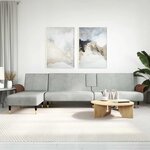 vidaXL Canapé-lit en forme de L gris clair 279x140x70 cm velours