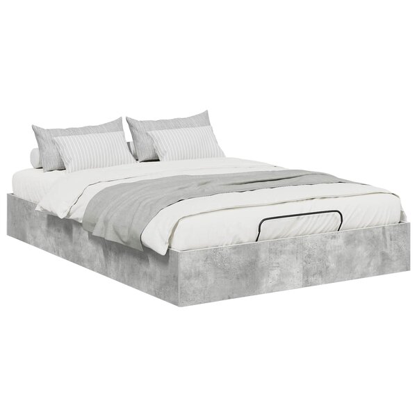 vidaXL Cadre de lit ottoman Gris béton 150 x 200 cm Bois d'ingénierie