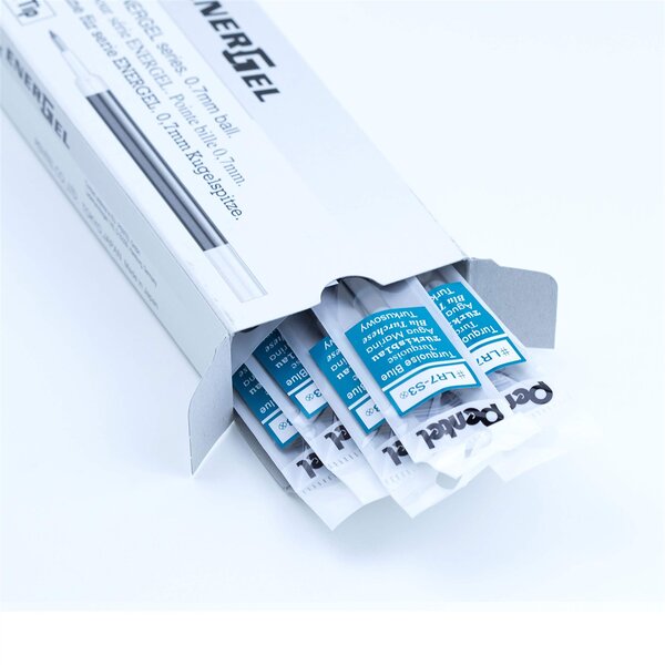 recharge pour Stylos roller à encre gel Energel BL77  Turquoise x 12 PENTEL