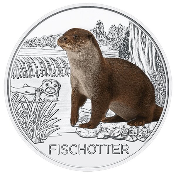 Pièce de monnaie 3 euro Autriche 2019 – Loutre