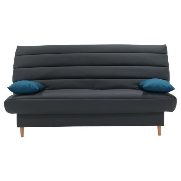 Banquette clic clac 3 places - Tissu anthracite -  Style scandinave - L 190 x P92 cm - LIV