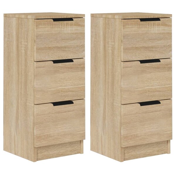 vidaXL Buffets 2 Pièces Chêne Sonoma 30x30x70 cm Bois d'ingénierie