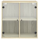 vidaXL Armoire murale avec portes en verre chêne sonoma 68x37x68 5 cm