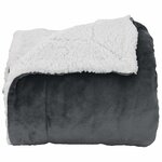 vidaXL Jeté Gris foncé 220 x 240 cm Toison