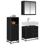vidaXL Ensemble de mobilier de salle de bain 3 Pièces Chêne noir