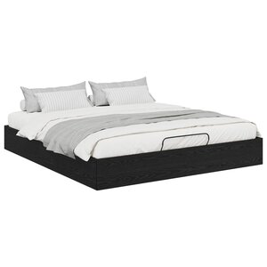 vidaXL Cadre de lit ottoman avec stockage Chêne noir 193 x 120 x 25 cm