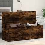 vidaXL Boîte de rangement chêne fumé 102x35x35 cm bois d'ingénierie