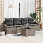 vidaXL Ensemble de canapé de jardin 5 Pièces Gris 55 x 55 x 37 cm