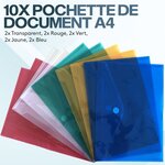 ACROPAQ 10 Pochettes Porte -Documents A4 avec Scratch- Restez Organisé avec Style