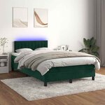 vidaXL Sommier à lattes de lit avec matelas LED vert foncé 120x190 cm