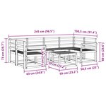 vidaXL Ensemble de canapés d'extérieur 7 Pièces Naturel