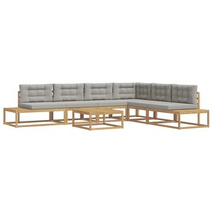 vidaXL 7 pc Ensemble de canapés d'extérieur Polyester Blanc