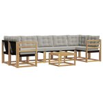 vidaXL Ensemble de canapés d'extérieur 8 pc Blanc et gris clair