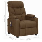 vidaXL Fauteuil de massage Marron Tissu