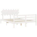 vidaXL Cadre de lit sans matelas blanc bois de pin massif