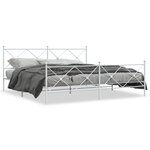 vidaXL Cadre de lit métal avec tête de lit/pied de lit blanc 193x203cm