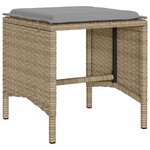 vidaXL Salon de jardin avec coussins 4 Pièces beige résine tressée