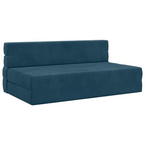 vidaXL Canapé-lit pliable Bleu 152 x 86 5 x 60 cm Tissu