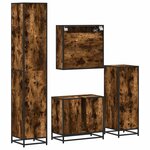 vidaXL Ensemble meubles salle de bain 4 Pièces chêne fumé bois ingénierie