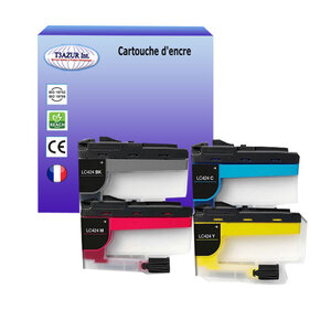 T3AZUR - Lot de 4 Cartouches compatibles Brother LC424 pour Brother DCP-J1200 DCP-J1200DW DCP-J1200W DCP-J1200WE