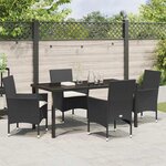 vidaXL Ensemble de salle à manger pour jardin 5 Pièces Noir Poly rotin