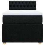 vidaXL Sommier à lattes de lit et matelas Noir 80x200 cm Tissu