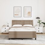 vidaXL Lit à ressorts avec matelas Cappuccino - 140 x 190 cm  simili cuir
