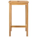 vidaXL Table de bar Naturel 60 x 60 x 105 cm Teck Massif