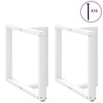 vidaXL Pieds de table à manger en T  2 pièces  blanc  100 x 35 x (72-73) cm  acier