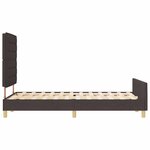 vidaXL Cadre de lit avec tête de lit Marron foncé 140 x 190 cm tissu
