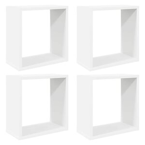 vidaXL Étagères cube murales 4 Pièces blanc 30x15x30 cm